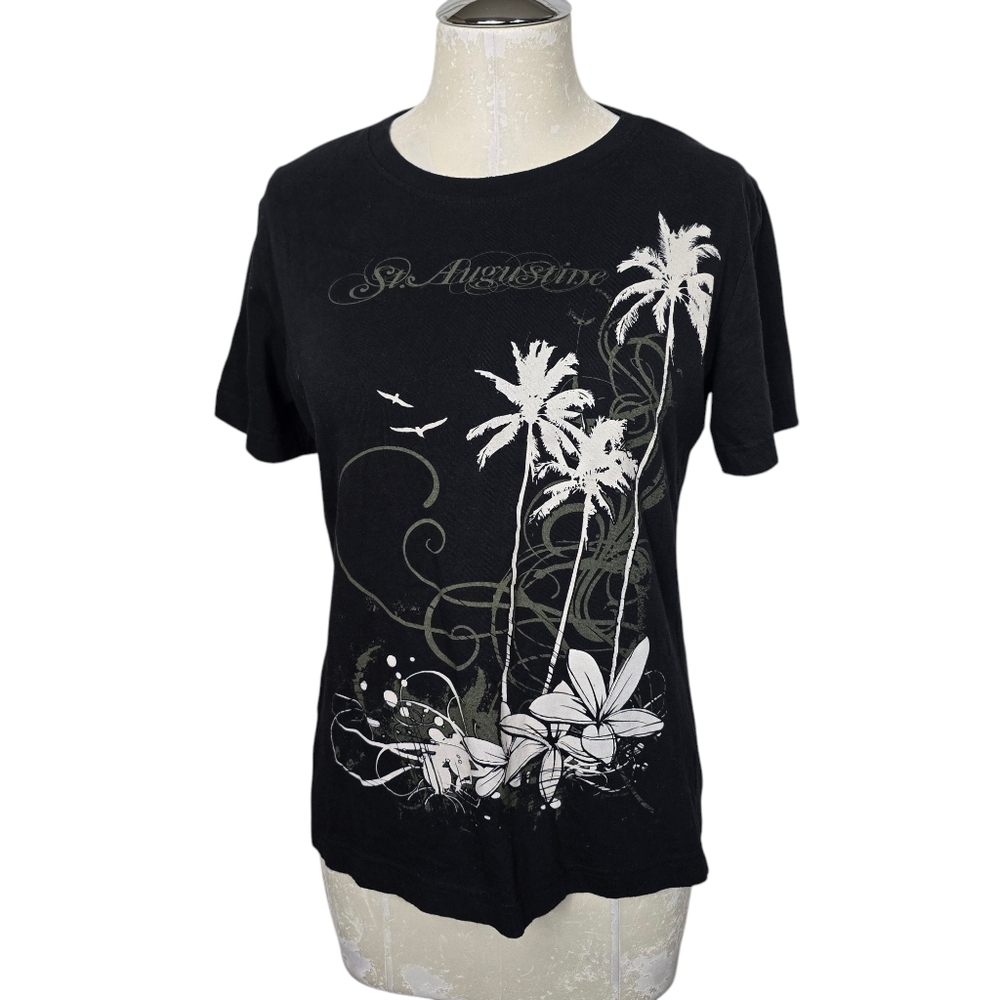 Del Sol Short Sleeves Crewneck Palm Trees St. Augustine T-Shirt M